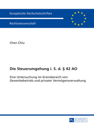 cover image of Die Steuerumgehung i. S. d. § 42 AO